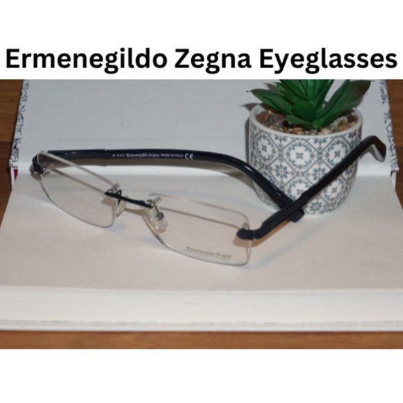New Rimless Ermenegildo Zegna Men's Eyeglasses Black - Picture 8 of 9